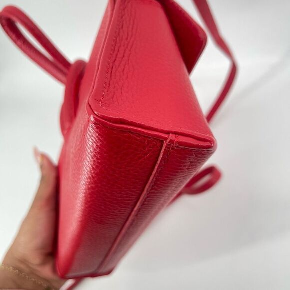 Debbie Katz Rosalina Red Italian Leather Clutch Crossbody Bag Adjustable Strap - Picture 9 of 16